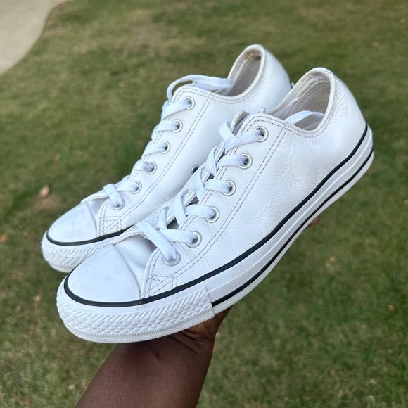 Converse Chuck Taylor All Star Unisex Low Top Leather Sneakers Size‎ M7 W9 White - Picture 10 of 13